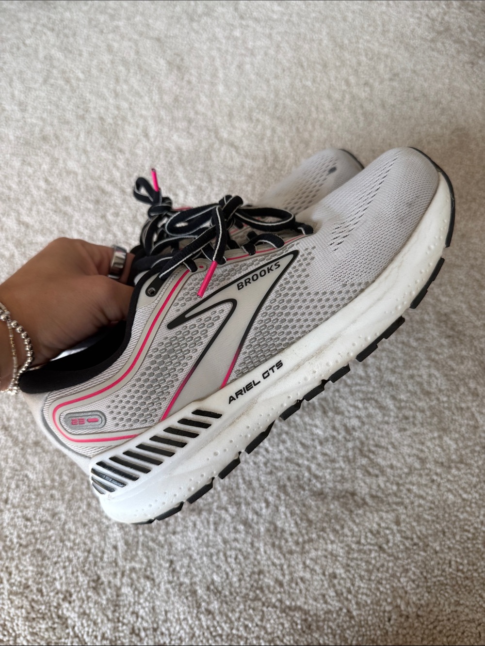 Brooks Ariel GTS 23 Running Athletic Sneakers Grey Black Pink